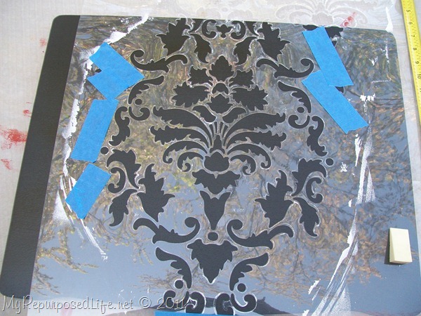 damask stenciling sewing cabinet (5)