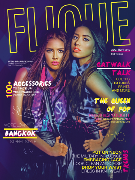Megan Young and Lauren Young on Flique Aug-Sept 2012 cover