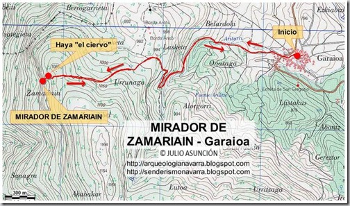 Mapa ruta Mirador Zamariain