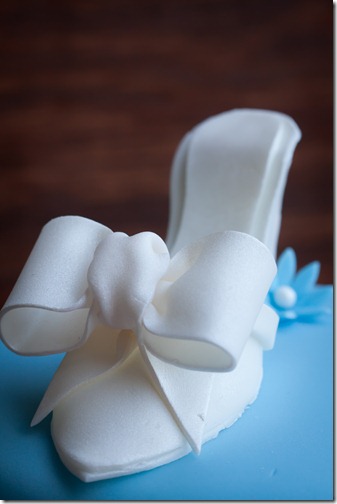 Cinderella Shoe Cake Topper for a Cinderella themed Birthday Party. 