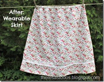 Too Short Sundress Refashioned to Appropriate Skirt