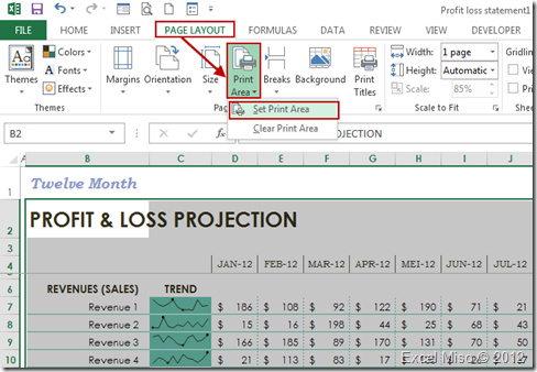 Excel Addict's Blog: Mengatur Area Pencetakan Worksheet Menggunakan ...