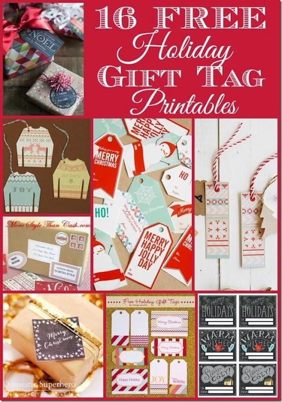 16 Holiday Gift Tag printables