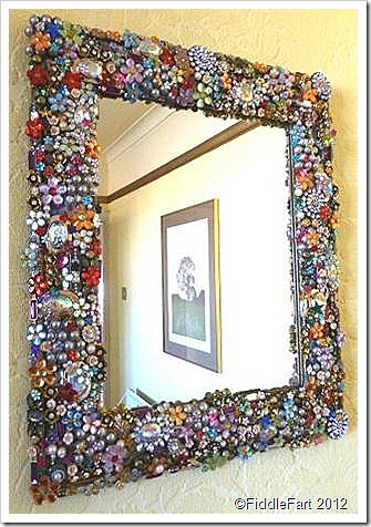 Jewelled Mirror recycled upcycled jewellery