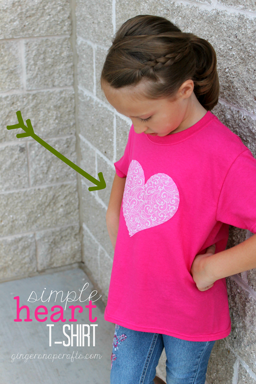 Simple Heart T-Shirt at GingerSnapCrafts.com #SilhouettePortrait #ad