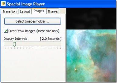 Special Image Player selezione foto da usare nella slideshow