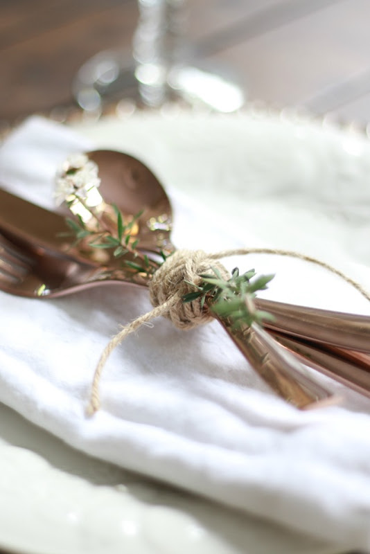 Fall Table: Rose Gold Flatware - A Thoughtful Place