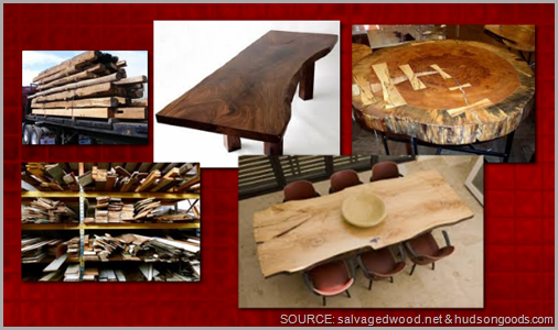 Reclaimed wood is versatile and beautiful. CLICK to enlarge image.