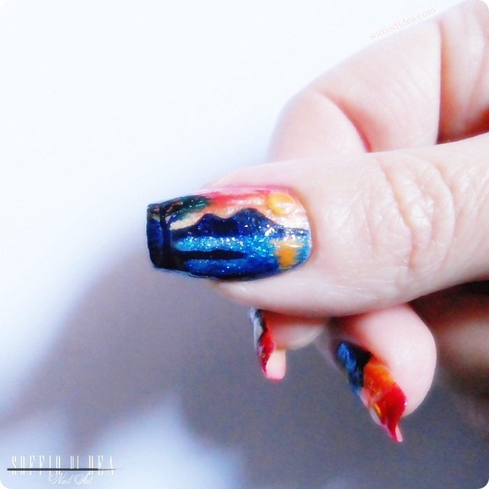 nail art - soffio di dea - tramonto sul vesuvio -8