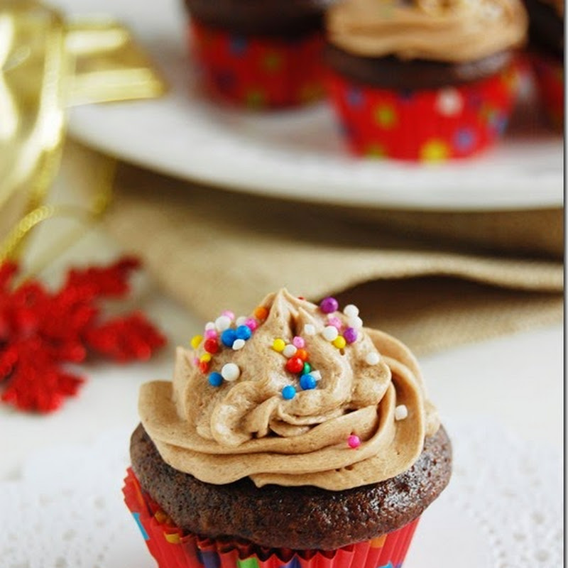 Eggless chocolate cupcake with chocolate cream frosting