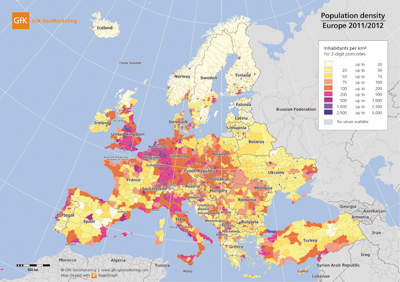 Population density Europe 