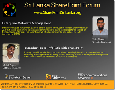 02 - SriLankaSharePointForum - 9th February 2011