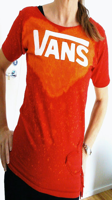 Tuunattu t-paita valkaistu t-paita, Diy t-shirt