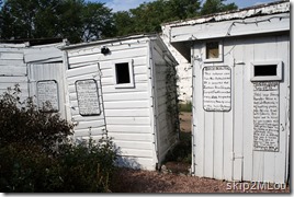 Aug 30. 2012: outhouse museum behind the Oscar Micheaux Center
