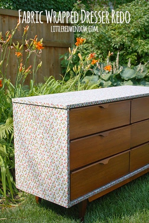 fabric wrapped dresser