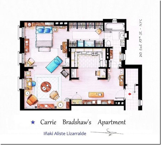Television-Series-Apartments-Floor-Plans-Sex-and-the-City