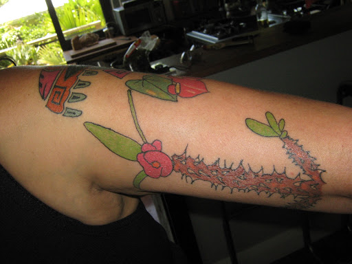 This tribal tattoo is a large