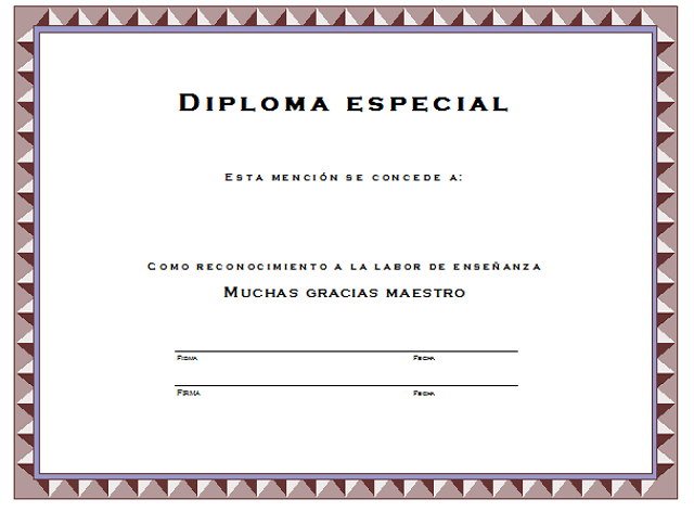 Diploma para el maestro