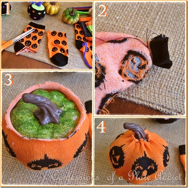 Halloween Sock Pumpkin Instructions