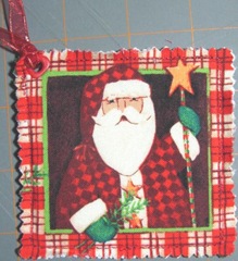 2011 Christmas fabric gift tag santa 2