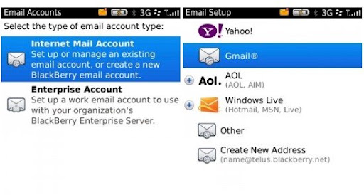 Gmail en BlackBerry 3