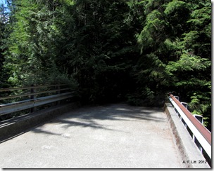 Old road bridge.  Big Creek Falls.  Snoqualmie Lake Trail.  Washington.  August 14, 2012.
