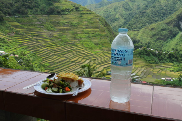 Wholesome lunch with a great view - at Batad Rice Terraces, Philippines