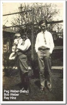 1924, Ray on the right, with two Weber cousins, Bob and Peg.