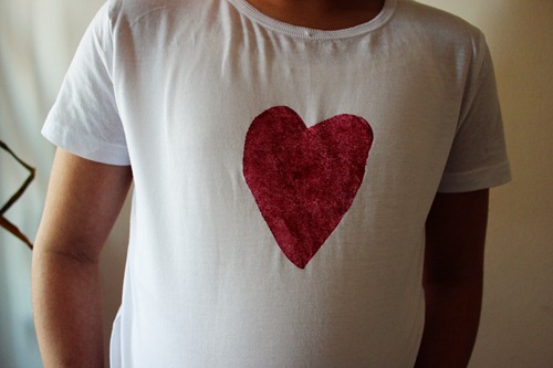 Freezer Paper Stencil Heart Shirt