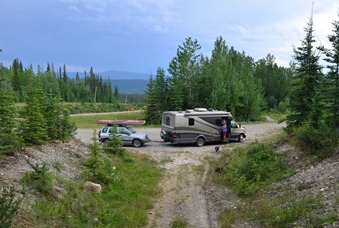 boondock site about ten miles north of Hinton on Highway 40