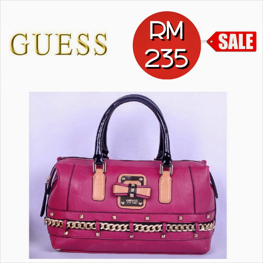 GUESS Bowling Bag (Pink, Purple Red & Grey) RAYA SALE! SHANTEK