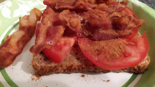 BLT on Ezekiel Bread Cell photo by Trisha