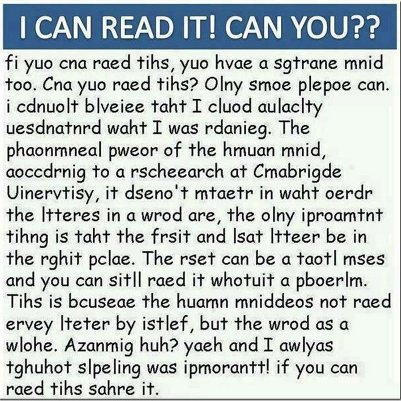 I CAN READ IT! CAN YOU???? puzzle