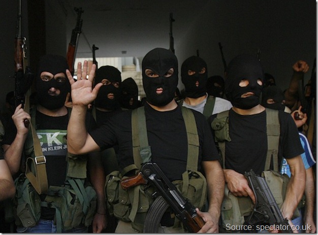 Lebanon Insurgents in Black Masks
