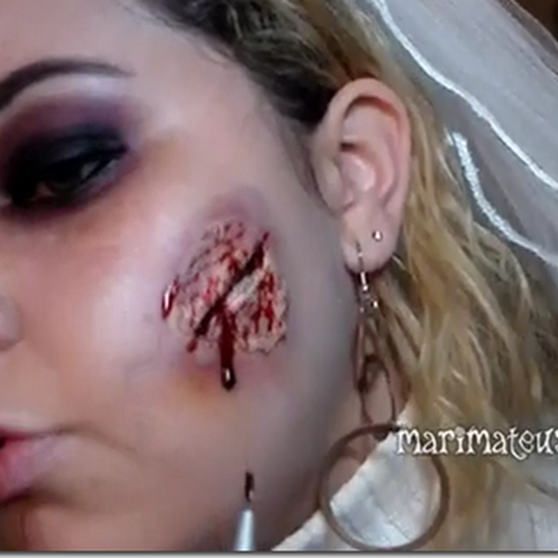 Zombie maquillaje de Novia zombie para halloween