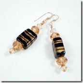 Swarovski with Gold and Black earrings