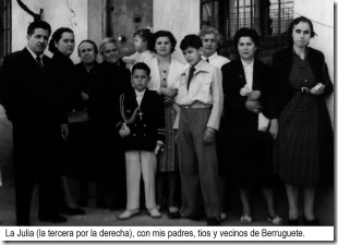 14 La Julia (la tercera por la derecha), con mis padres, tios y vecinos de Berruguete