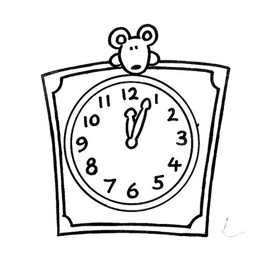 CLOCK COLORING PAGES