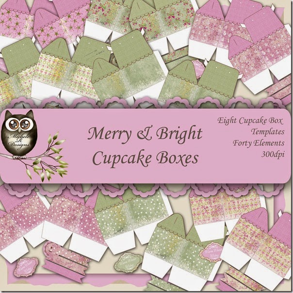 Merry & Bright Cupcake Box Front Page