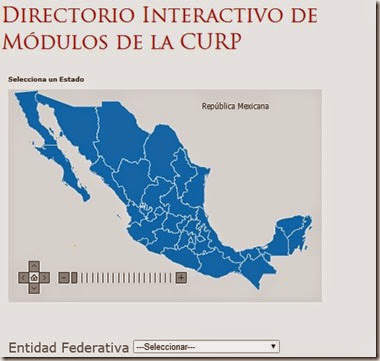 Directorio virtual interactivo de modulos de la curp en toda la republica Mexicana