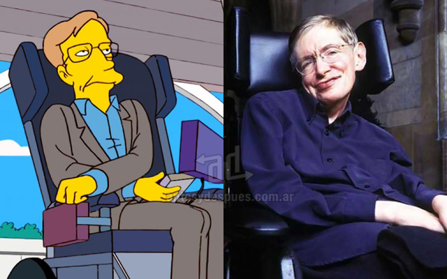 Foto de la version Simpson de Stephen Hawkings
