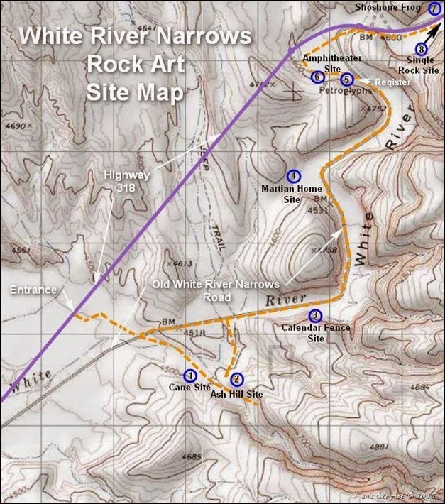 White River Narrows Petroglyphs Map