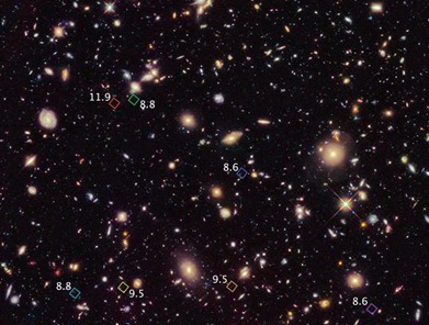 galáxias primitivas formadas logo após o Big Bang