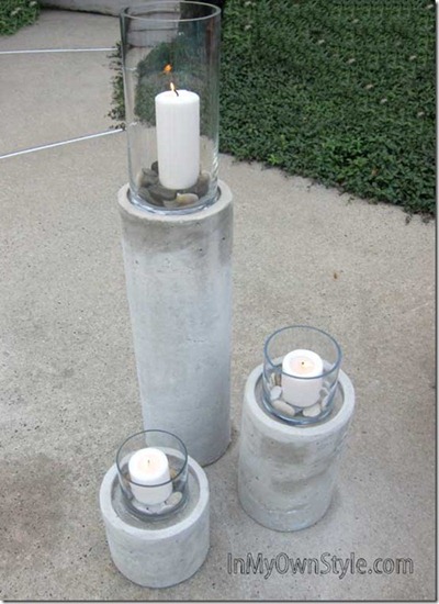 friday feature restoration hardware concrete pillar candle holders from in my own style blog