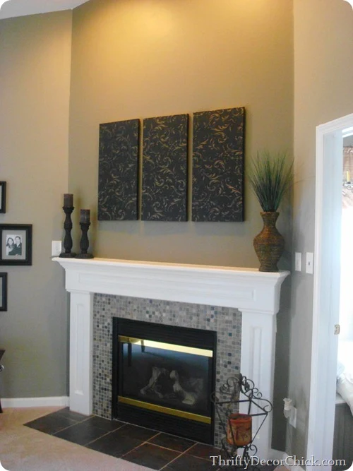 inexpensive art with canvas and wallpaper