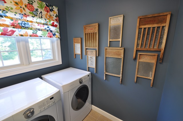 Vintage Washboards in Laundry Room