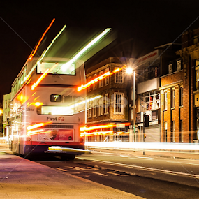 Bus Light Rays by Andro Andrejevic - City,  Street & Park Street Scenes