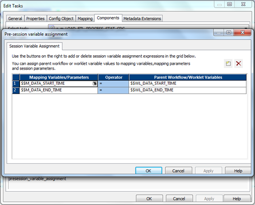 Informatica worklet variable assignment