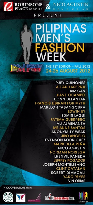 pilipinas men's fashion week aug 24-26, 2012