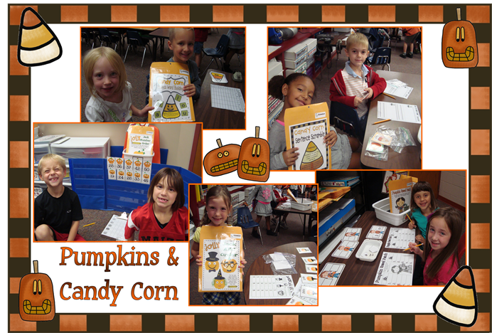 pumpkins and candy corn